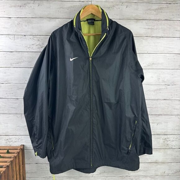 Nike Men's Parka Mid‎ Length Windbreaker Jacket Black Size Large - Picture 1 of 11